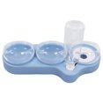 thumbnail image 3 of Ensemble de Bol de Nourriture Sèche Humide pour Chat, PP Chiot Double Bols de Nourriture Résistance au Glissement Inodore Protection Amovible de la Colonne Cervicale avec Bouteille d'Eau de 500 Ml pour Chats Bleu, 3 of 8