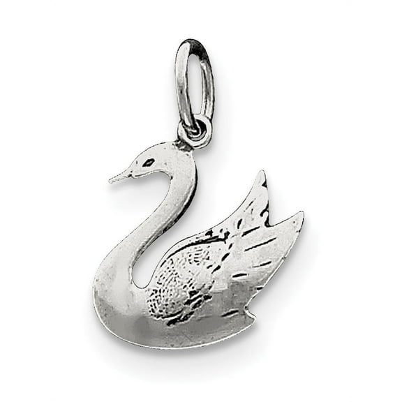 Sterling Silver Antiqued Swan Charm (16 X 16) Made In India qc5013