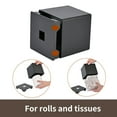 thumbnail image 4 of Y-In Caja De Pañuelos De Mano Cubierta Cuadrada para Pañuelos Faciales Almacenamiento para Baño Tocador Encimeras Cómodas Mesita De Noche Salones Y Oficinas - Negro, 4 of 9