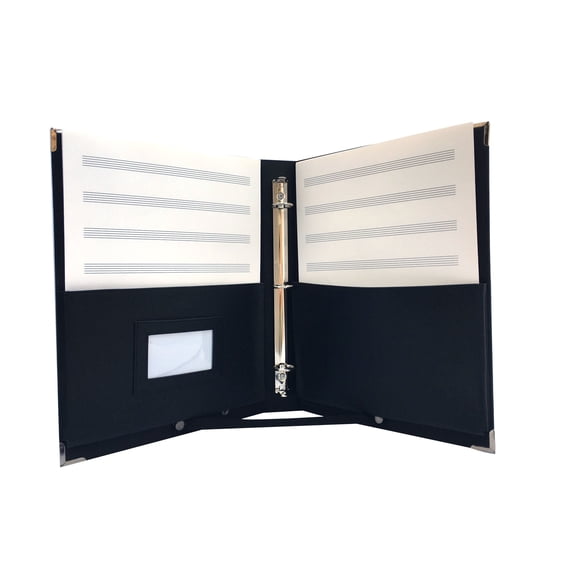 MSP Music Choral Folder -13.5 x 10" with Detachable Strap, 3-ring binders- Large (M220BK)