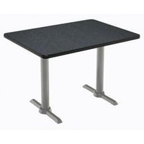 KFI Studios Mode 2.5' x 5' Bistro Table, Graphite Nebula, Silver Base