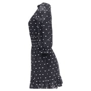 Maje Rythonoeud Bow Print Mini Dress in Black Polyester