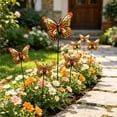 thumbnail image 4 of Butterfly Iron Garden Stake, Delicate Butterfly Metal Art Stable Ground Plug Design, Yard Decorative Insert, Craft Figurine for Garden Lawn Outdoor Pastoral Scene Decoration, 4 of 6