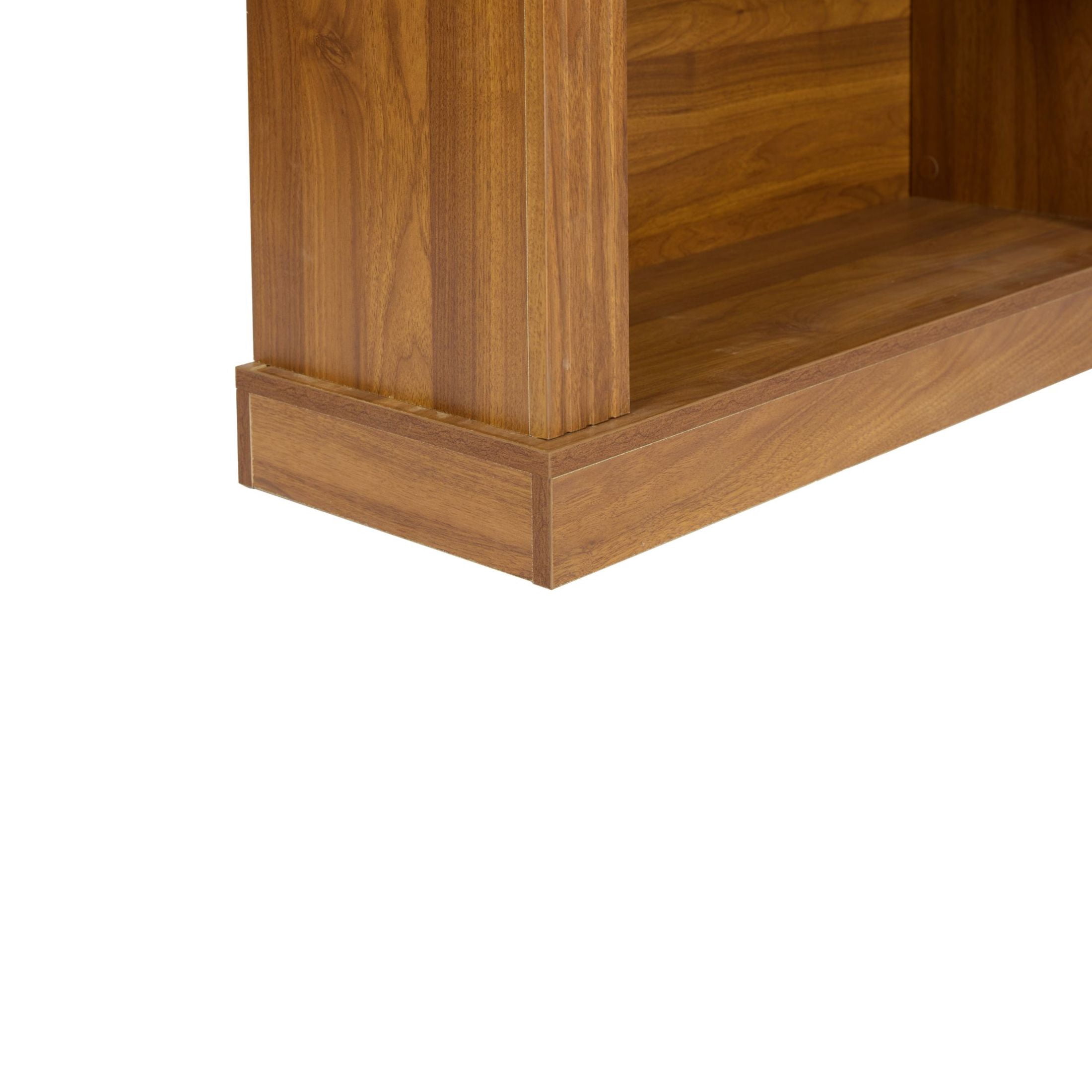 Noble House 48" Arched Bookcase, 3-Tier Open Bookshelf with Decorative Beaded Trim, Walnut