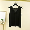 thumbnail image 2 of AKOEE Modal Cotton Tank Tops Soft Pajama Sleep Tees for Women with Pleats Solid Sleeveless Base Undershirt (M, Black), 2 of 6