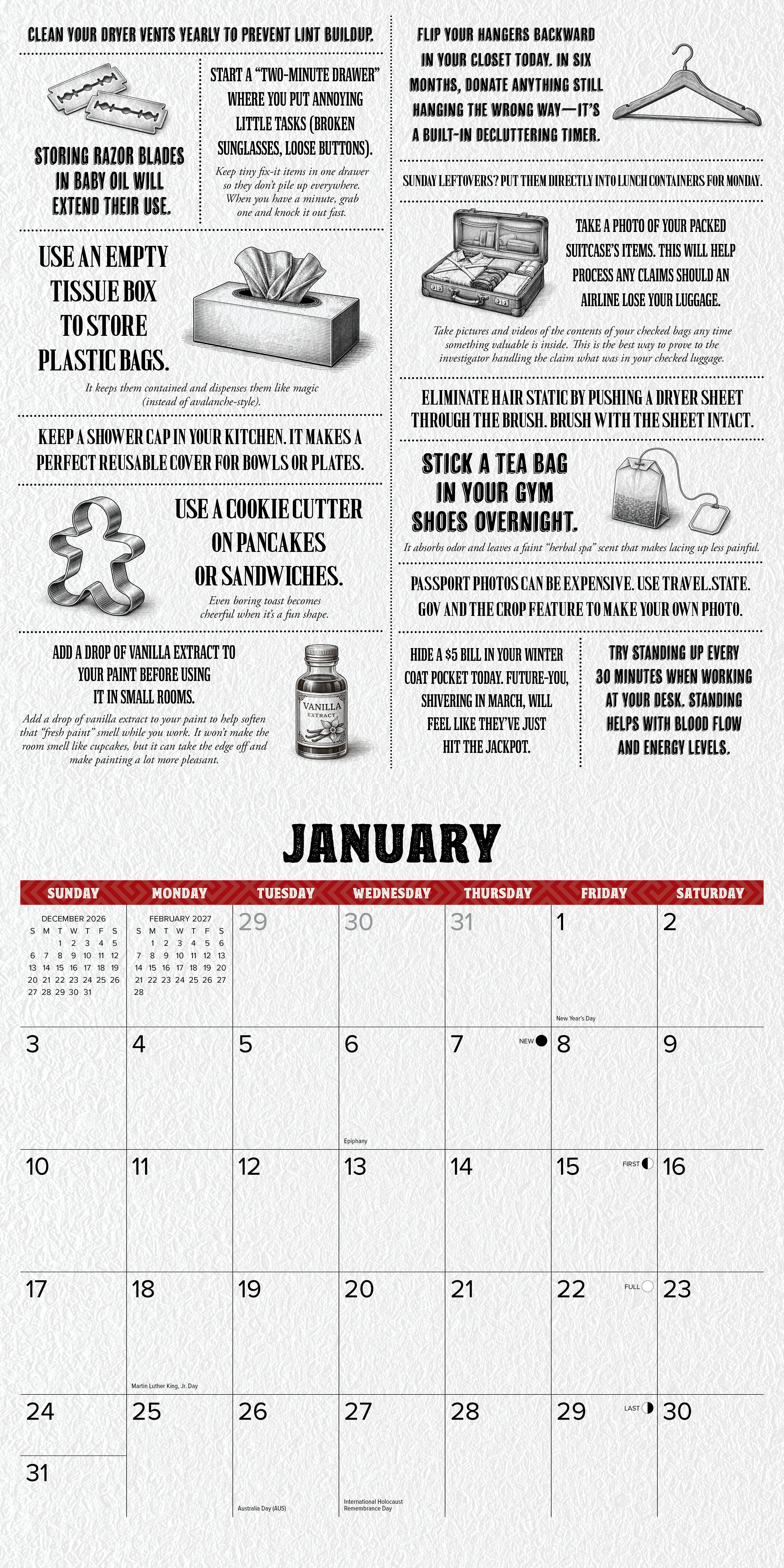 Willow Creek Press, Hacks of Life 2027 Wall Calendar