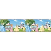 blue mountain wallcoverings ds026241 fantasy princess self-stick wall border, 5-inch by 15-foot