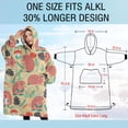 thumbnail image 4 of Oversized Wearable Blanket Hoodie,Cute Pink Hedgehog Pattern Sherpa Blanket Hoodie with Super Pockets,Super Warm Fuzzy Pullover for Women & Men, 4 of 6