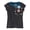 Black Heather, variant on Girls Captain America Glitter Stars Pocket T-Shirt