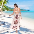 thumbnail image 7 of FORMRS Womens Long Sarong Beach Wrap Semi-Sheer Bikini Skirt Bathing Swimsuit Cover Up, Pink Cakes, 7 of 7