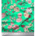 thumbnail image 1 of Soimoi Green Rayon Crepe Fabric Leaves & Artistic Floral Print Fabric by The Yard 46 Inch Wide, 1 of 1