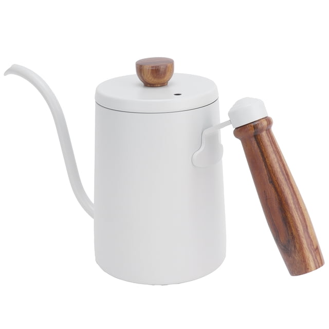 Stainless Steel Coffee Pot,600ML Coffee Pot Wood Coffee Potwith Wooden Handle Drip Coffee Maker Achieve More