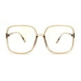 thumbnail image 1 of Womens 90s Oversize Rectangular Butterfly Clear Lens Eyeglasses Beige Gold, 1 of 4