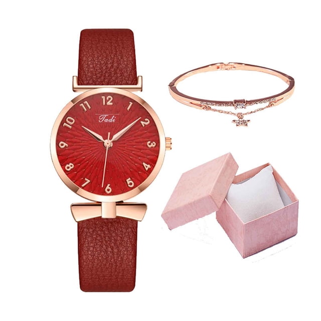 Nuevo reloj de pulsera de cuarzo con correa de moda para mujer, ideal para el tiempo libre, con caja de regalo.