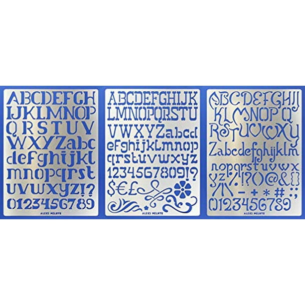 aleks melnyk 45 metal stencilssmall letter cursive