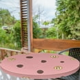 thumbnail image 2 of Ambesonne Emoji Party Fitted Round Tablecloth, Chocolate Chip Cookie, 56"- 60" Diameter, Pale Pink Mustard Umber, 2 of 5