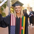 thumbnail image 3 of Lithuania & USA United States Flag Shawl Sash Stole Graduation Shawls Wraps Scraf For International Study, 3 of 5