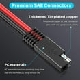 thumbnail image 3 of Pixelman SAE Extension Cable,(10AWG-6FT) Advanced Heavy Duty SAE to SAE Battery Charging Extension Cord for Motorcycle Automotive Power Trolling Motor Travel Trailer Solar Panel SAE Plug, 3 of 7