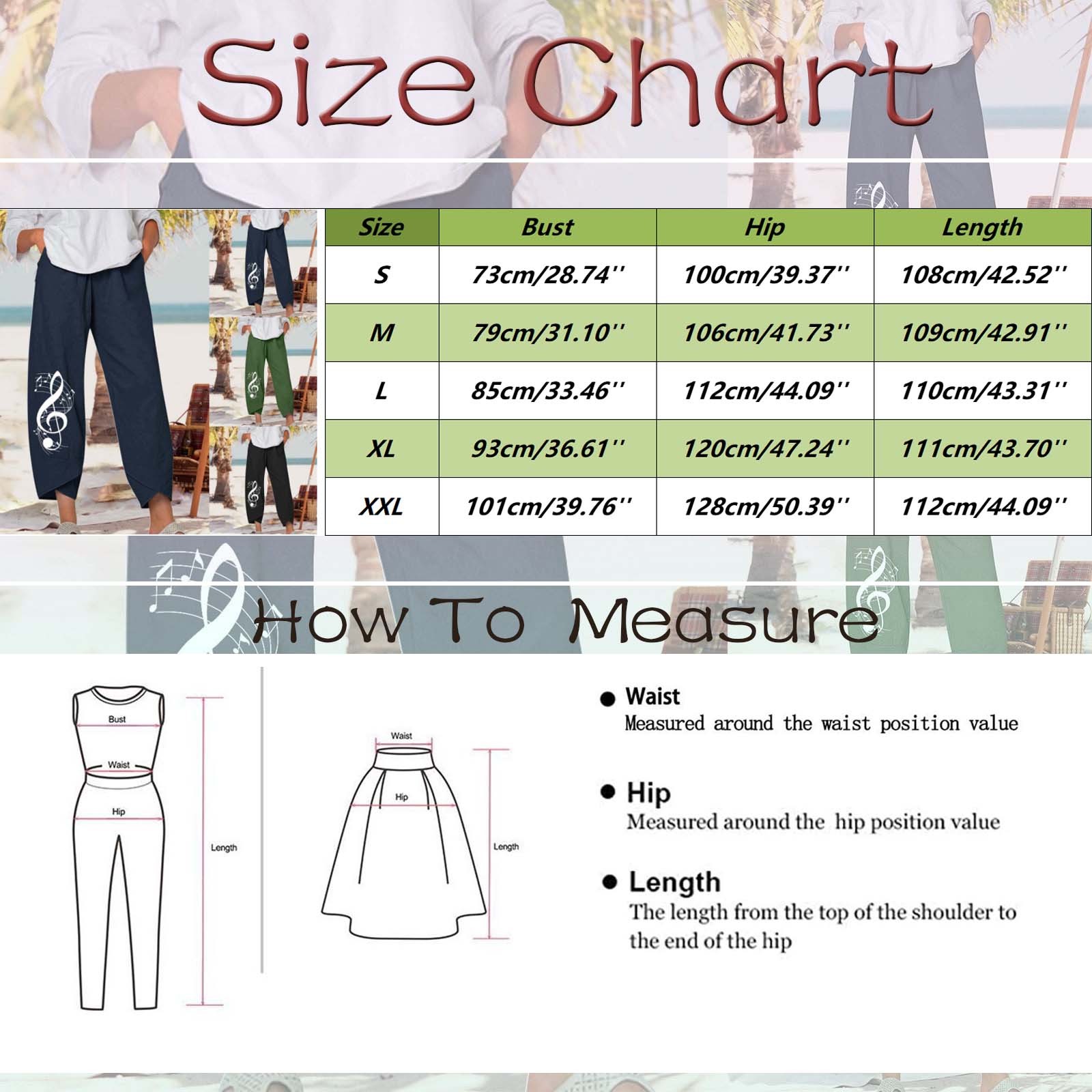 Pants for Women,Women's Summer Casual Partial Printed Elastic Waist ...