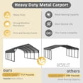 thumbnail image 4 of VEIKOUS 20' x 20' Outdoor Metal Carport, Heavy Duty Carport with Steel Panels for Car, Boat, Truck, Gray, 4 of 15