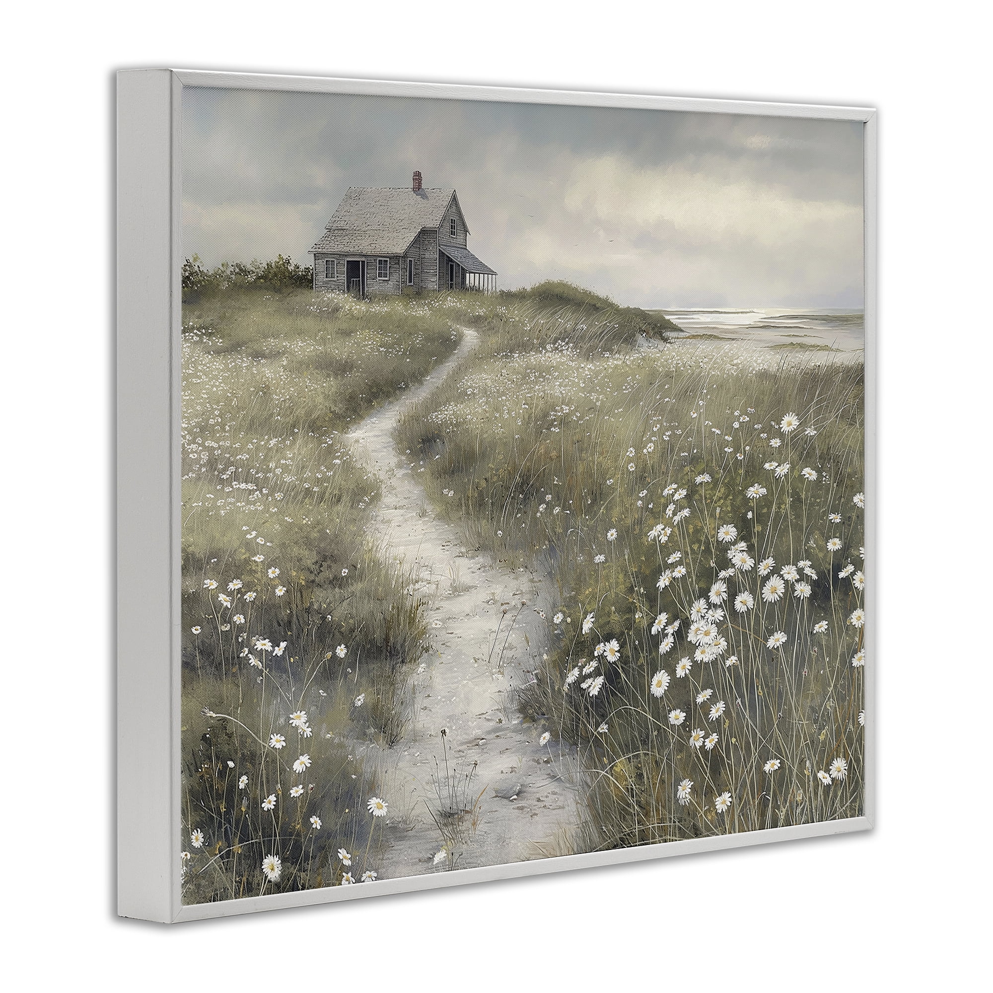 Stupell Industries Pathway To Coastal Cottage White Framed Giclee Art, design by Imagine It Images