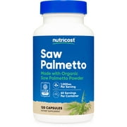 Nutricost Saw Palmetto 1000mg, 120 Capsules - Supplement Made with Organic Saw Palmetto