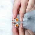 thumbnail image 5 of Rosec Jewels Oval Shape Fire Opal Ring for Women with Diamond Halo (6X8 MM, AAA Grade), 925 Sterling Silver, US 6.00, 5 of 10