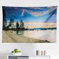 thumbnail image 1 of Landscape Tapestry, Summer Sandy Beach by The River with Sky Relax Simple Life Art Photo, Fabric Wall Hanging Decor for Bedroom Living Room Dorm, 2 Sizes, Purple Cream, by Ambesonne, 1 of 1