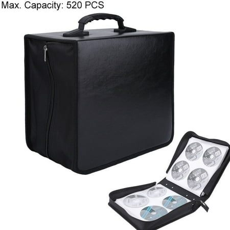 Cd Package Box Hold 520 Disc Dvd Storage Bag Organizer High Grade Leather Holder Media Carry Case Wallet Cover Black