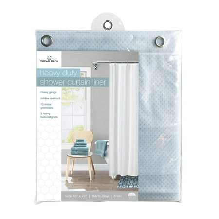 Alsons White Handheld Shower - Dream Bath 6 Gauge PVC Anti-Bacterial Mildew Resistant Shower Liner, 72x72 inch, Frost