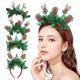 thumbnail image 5 of Holiday Reindeer Headband Christmas Antlers Headwear for Women Lightweight Plastic Nonwoven Fabric Party Costume 4Pcs, 5 of 5