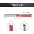 thumbnail image 2 of HUGFEGWE Straight Router Bits, 1/4-Inch Shank 1/4-Inch Cutting Dia Double Flute Carbide Router Bits, for Woodworking Milling Cutter DIY Tool, Red, 1 Pcs CJB91-24069, 2 of 7