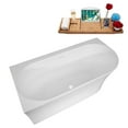 thumbnail image 5 of 59" Streamline B-356-120-WH Soaking Freestanding Tub and Tray With Internal Drain in Glossy White, 5 of 10