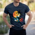 thumbnail image 2 of NAMTYQX Mens Graphic T-Shirts Slacking Plus Size Light Crewneck Casual Short Sleeve Cool Pattern Baggy Cosy Mens Shirts Navy Size S, 2 of 5