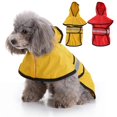 thumbnail image 5 of Chubasquero Impermeable Yashi para perros con capucha ajustable grueso tira reflectante rojo Grande, 5 of 5