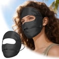 thumbnail image 2 of 1PC 100% Mulberry Silk Full Face UV Protection Mask - Black Adjustable Sun Shield for Summer, 2 of 5