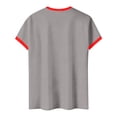 thumbnail image 4 of Women's Football Graphic T-Shirt, Women's V-Neck Short Sleeve Letter Print T-Shirt for Casual Summer for Soccer Tournament 2026 Gray Size: M, 4 of 5