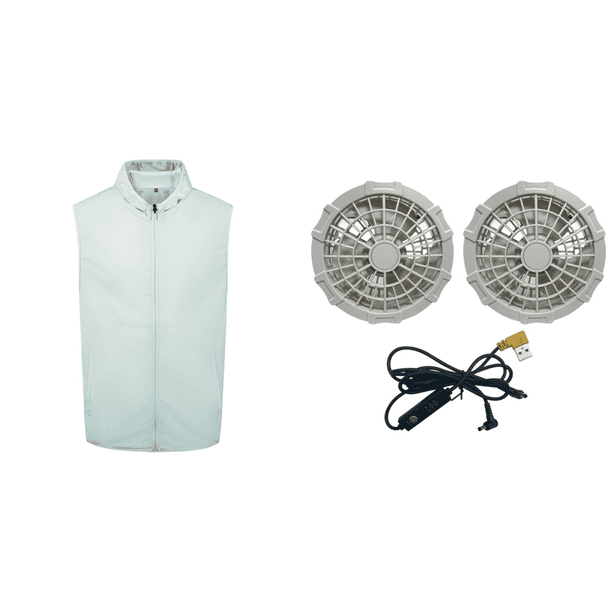 Ropa Verano Con Aire Acondicionado para Hombres Y Mujeres Chaleco Refrescante Exteriores (gris M)