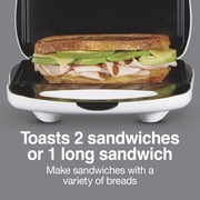 Proctor Silex Hot Sandwich Maker with Nonstick Surface, Compact and Easy to Store, White