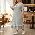 thumbnail image 4 of Stamzod Long Nightgowns for Women Plus Size Fashion Cute Lace Ruffled Versatile Night Gown Casual Loose Short Sleeve Pajama Dress XXXXL, 4 of 6