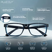 BLUE CUT Blue Light Glasses for Screen Time Blue Light Blocking Computer Glasses Adult Black Blue