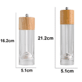 thumbnail image 2 of Premium Acrylic Salt and Pepper Grinder Set, Manual Salt and Pepper Mills- Wooden Shakers, 2 of 5