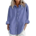 thumbnail image 2 of BILIKEYU Women's Daily Casual Linen Shirts, Shirts for Women, Button Down Shirts for Women, Casual Shirts for Women, 2 of 5