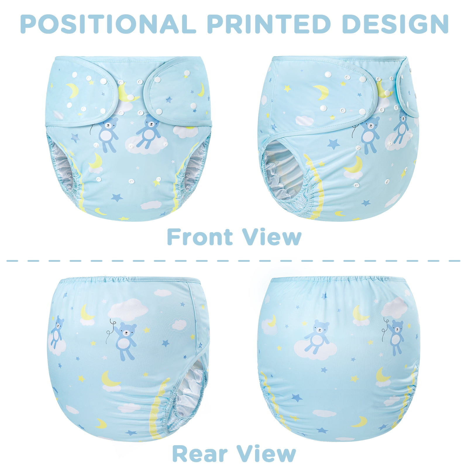 Littleforbig Washable Adjustable Reusable Waterproof Cloth Adult Diaper Wrap Cover One Size - Little Dreamers