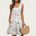 thumbnail image 3 of Uaswgudfs Sleeveless Tropical Midi Dress for Women - A-Line Summer Sundress with Fitted Waist, Functional Pockets & Casual Flowy Silhouette, 3 of 5