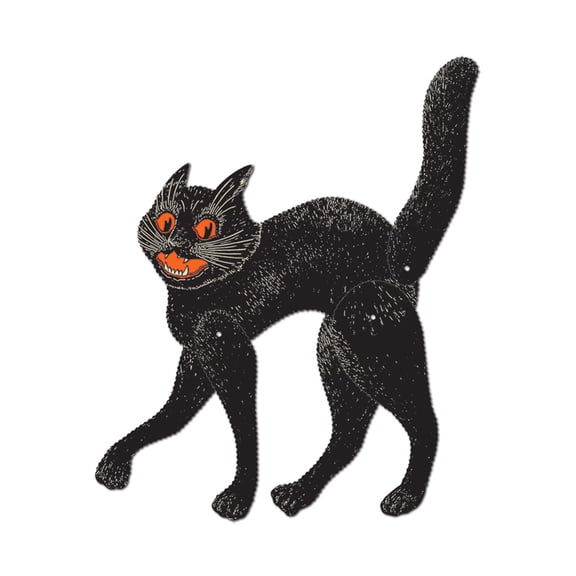 Retro Vintage Halloween Jointed Scratch Cat 20 inches - 1 per pack