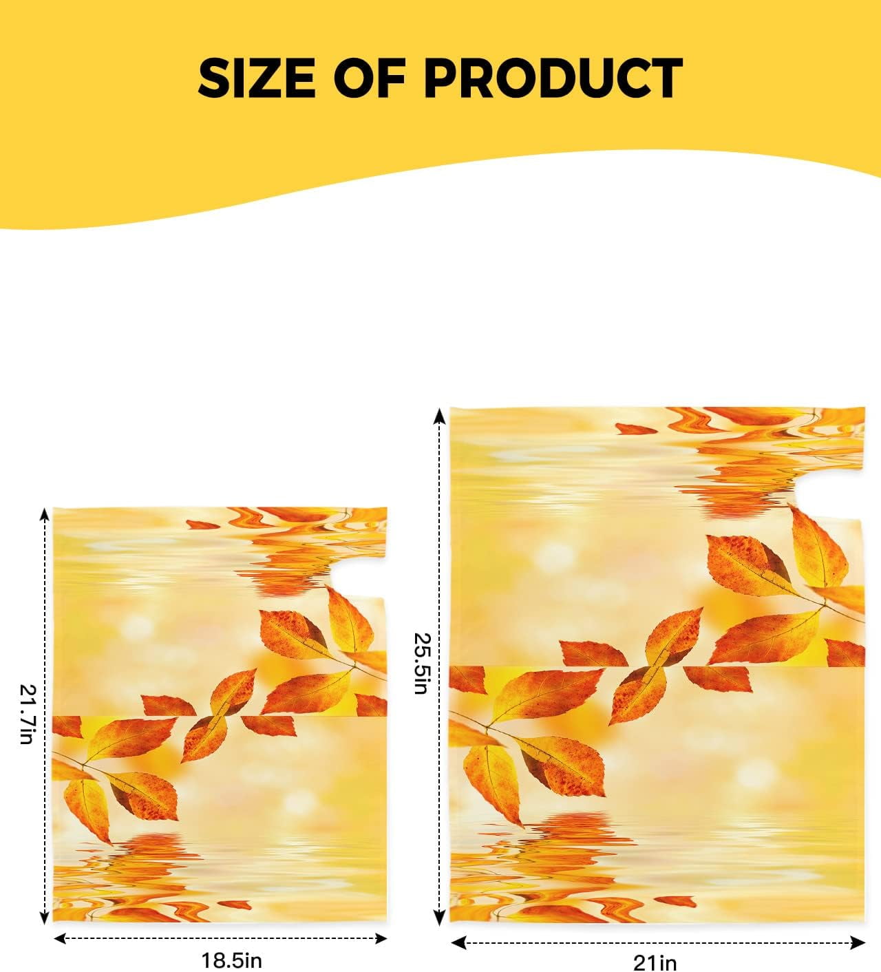 Mailbox Cover Magnetic Mailbox Wraps, Autumn Water Surface Golden Yellow Fallen Leaves Mailbox Covers Standard Size 18x21 Inch Mail Wrap Post Letter Box Decoration for Outdoor Gardern Yard