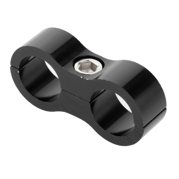 Adaptador de Montaje de Manguera de Abrazadera de Separador de Manguera de de 2 Orificios para Automóvil, Aleación de Aluminio An8 negro