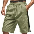 thumbnail image 1 of Mens Casual Shorts 9 Inch Drawstring Fitting Summer Beach Shorts Side Zipper Split Workout Running Shorts, 1 of 8
