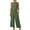 Army Green/women linen outfit set, variant on Cotton Linen Sets for Women 2 Piece Plus Size Sleeveless Crop Tanks and Elastic Waist Wide Leg Pants with Pockets Summer Solid Color Loungewear Outfits,Beige,XXXXL
